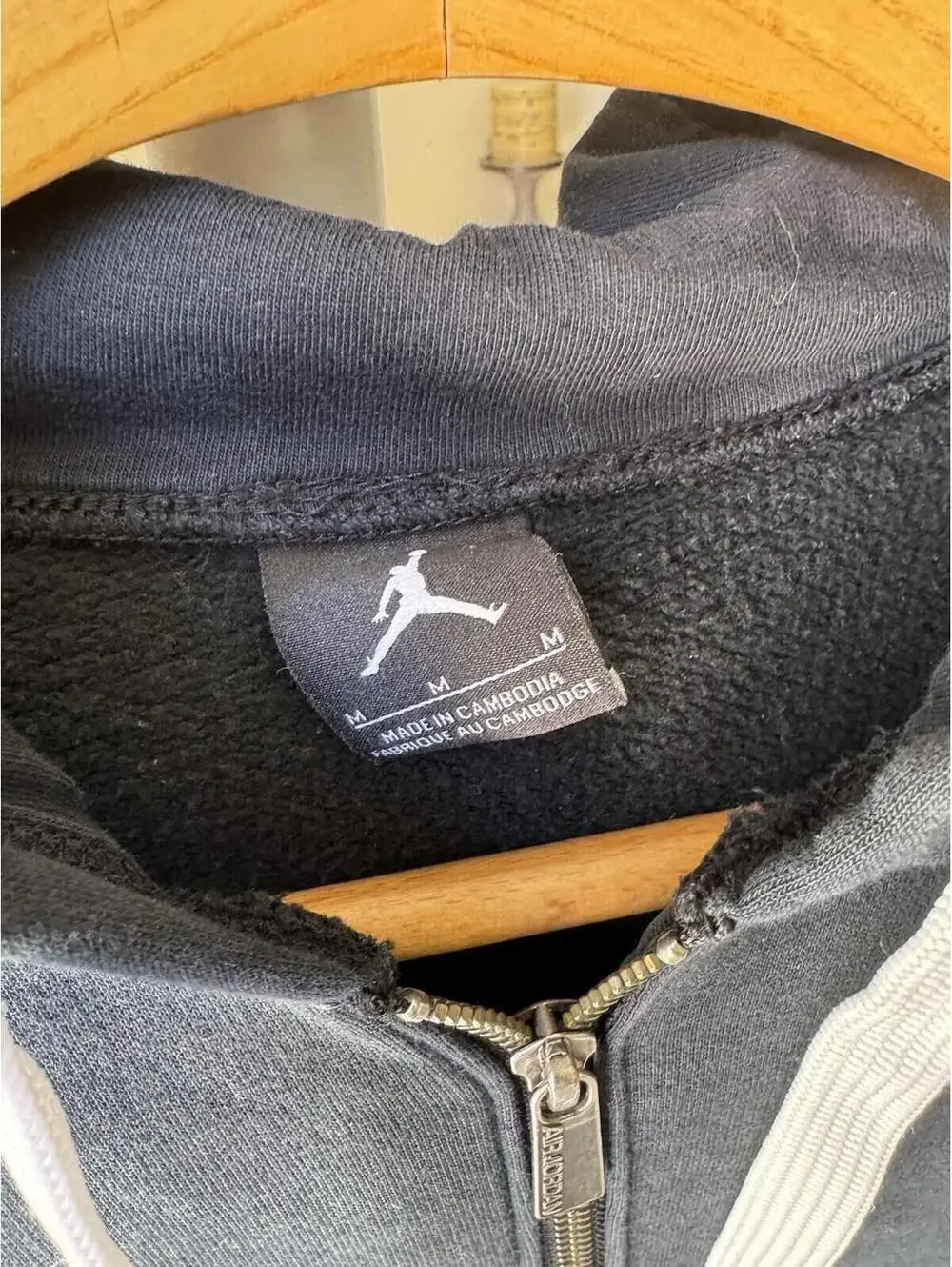 Jordan Men’s Hoodie Full Zip Sweatshirt Black Sz M